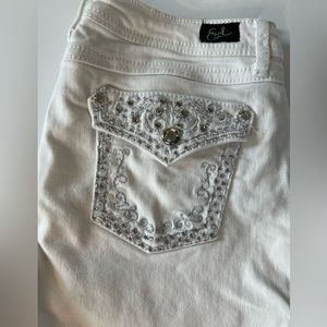 Earl Jeans Y2K White Bling Diamond Shorts